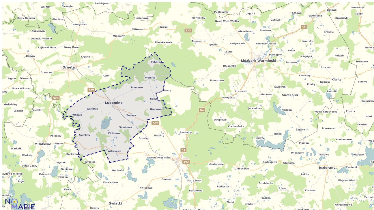 Mapa wyborów do sejmu Lubomino